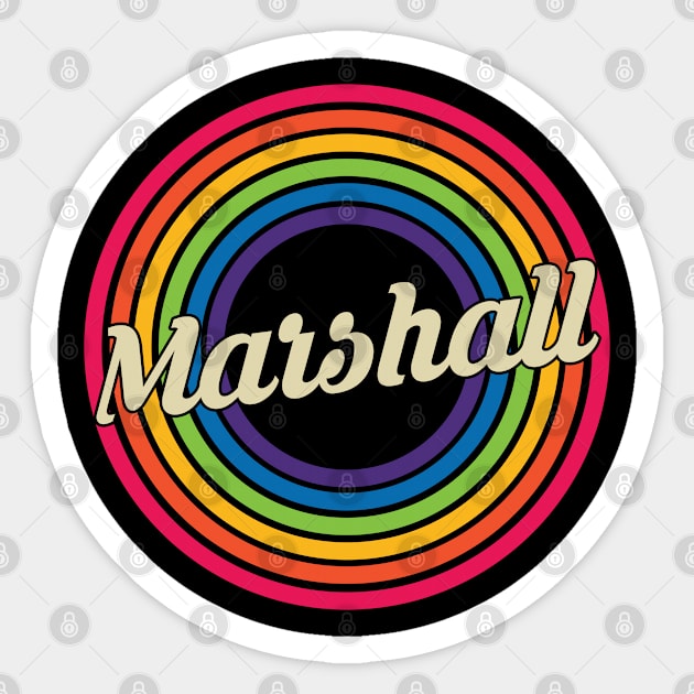 Marshall - Retro Rainbow Style Sticker by MaydenArt